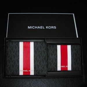 Michael Kors 3 In 1 Wallet Box Set Black/Red